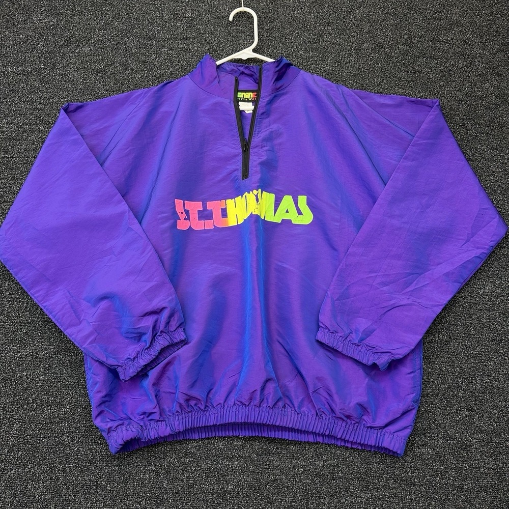 VTG Venni's St Thomas Neon Iridescent Purple 1/4 Zip Windbreaker USA XL/XXL Rare
